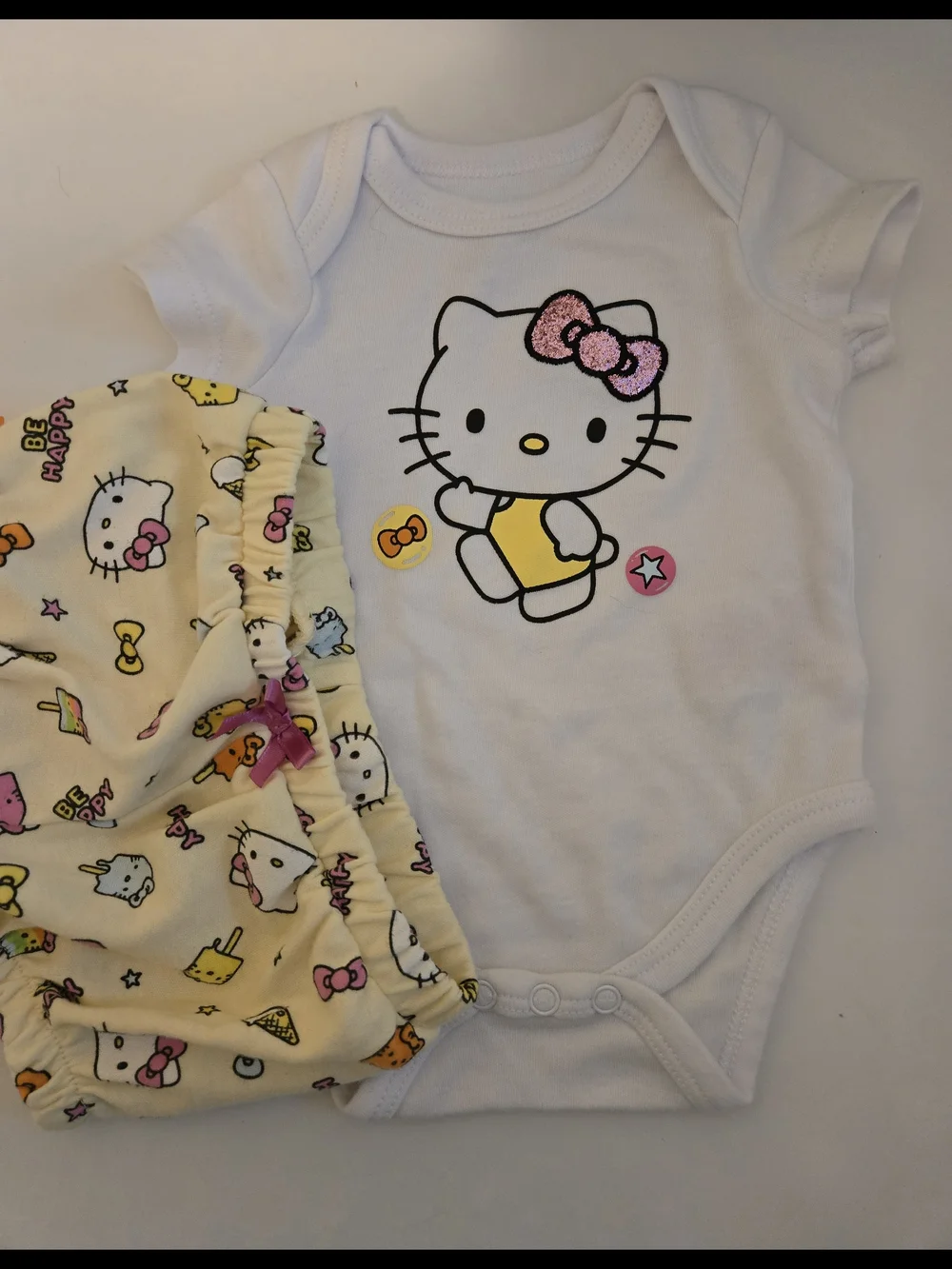 Hello Kitty Onesie & Shorts - 3 Months
